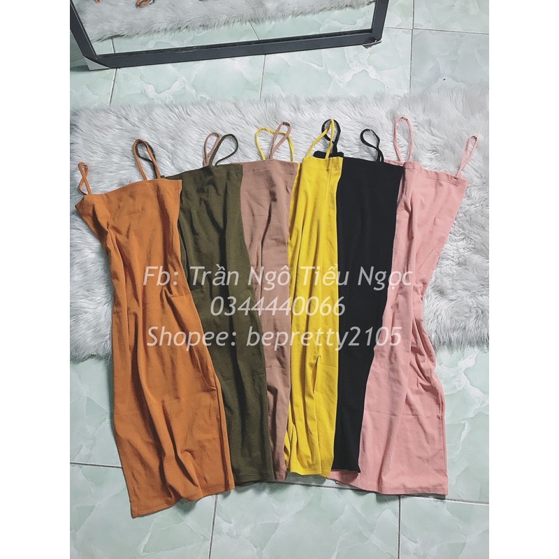 Đầm body 2 dây dài xẻ tà | BigBuy360 - bigbuy360.vn