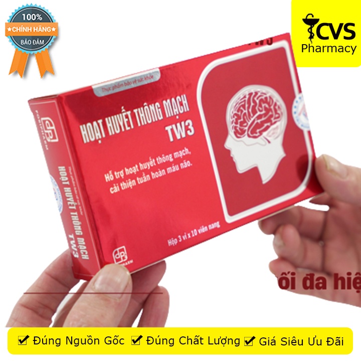 Hoạt Huyết Thông Mạch TW3 30 viên - Tăng cường hoạt huyết bổ não - Cvspharmacy