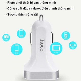 Tẩu Sạc Ô Tô Hoco Z32 cổng USB có đèn LEd