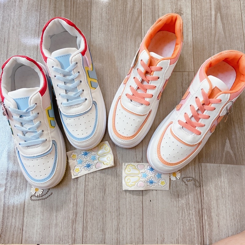 Giày thể thao nữ/sneaker Cao cấp nhiều màu sắc PUNSHOES  đế bánh mì 3cm da mềm thoáng hơi (FREESHIP-ẢNH TỰ CHỤP)