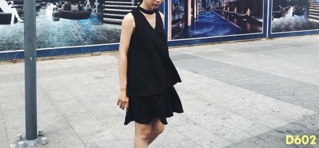 🌻Đầm tầng vòng cổ đơn giản
