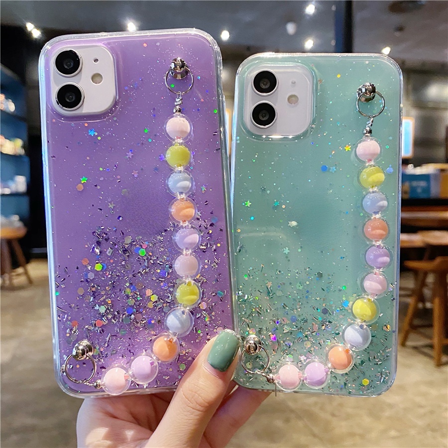 Ốp điện thoại vòng tay ngọc trai đầy màu sắc cho Samsung S8 S9 PLUS s10s 107 NOTE8 NOTE9 J5 J7 PRIME