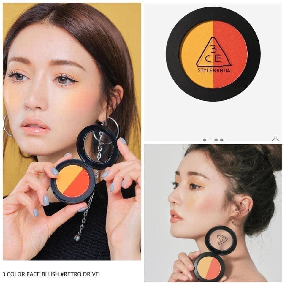 Má hồng 3CE DUO FACE BLUSH màu Retro drive