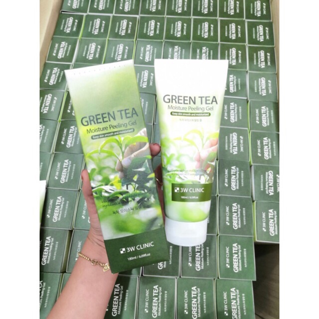 🍀🍀Gel Tẩy Tế Bào Chết Green Tea Mousture Peeling Gel 3w Clinic 180ml