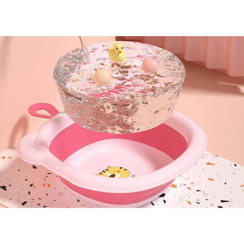 Chậu rửa mặt rửa mông happy tiger cho bé trai bé gái từ 0- 10 tuổi nhỏ gọn xinh xắn