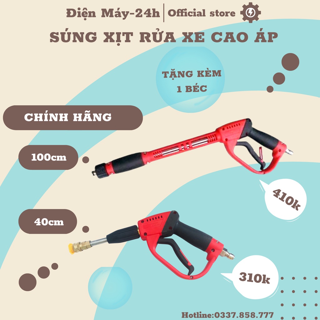 Súng rửa xe cao áp tặng kèm 1 béc xịt rửa