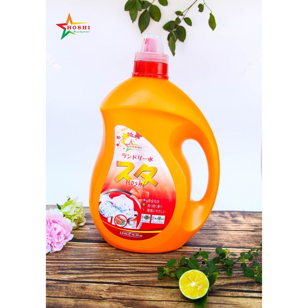 Nước giặt xả hương nước hoa 3.8L giặt sạch, lưu hương thơm lâu, nước giặt quần áo đậm đặc dành cho giặt tay và giặt máy