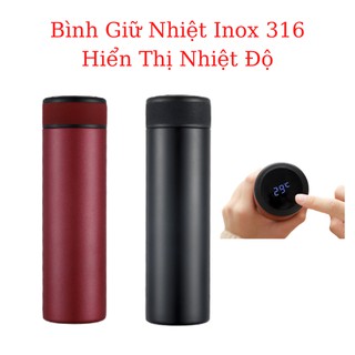 Bình giữ nhiệt hiển thị nhiệt độ chất liệu inox 316 dung tích 500ml
