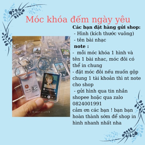 Móc khoá đếm ngày yêu NGIU.ME, in hình theo yêu cầu, móc khoá tình yêu, quà tặng cặp đôi