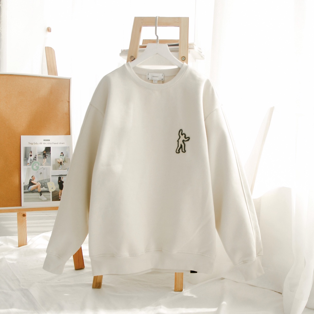 Áo Sweater Tate Nỉ Thêu Logo Lớn Phong Cách Hàn Quốc Nhiều Màu | BigBuy360 - bigbuy360.vn