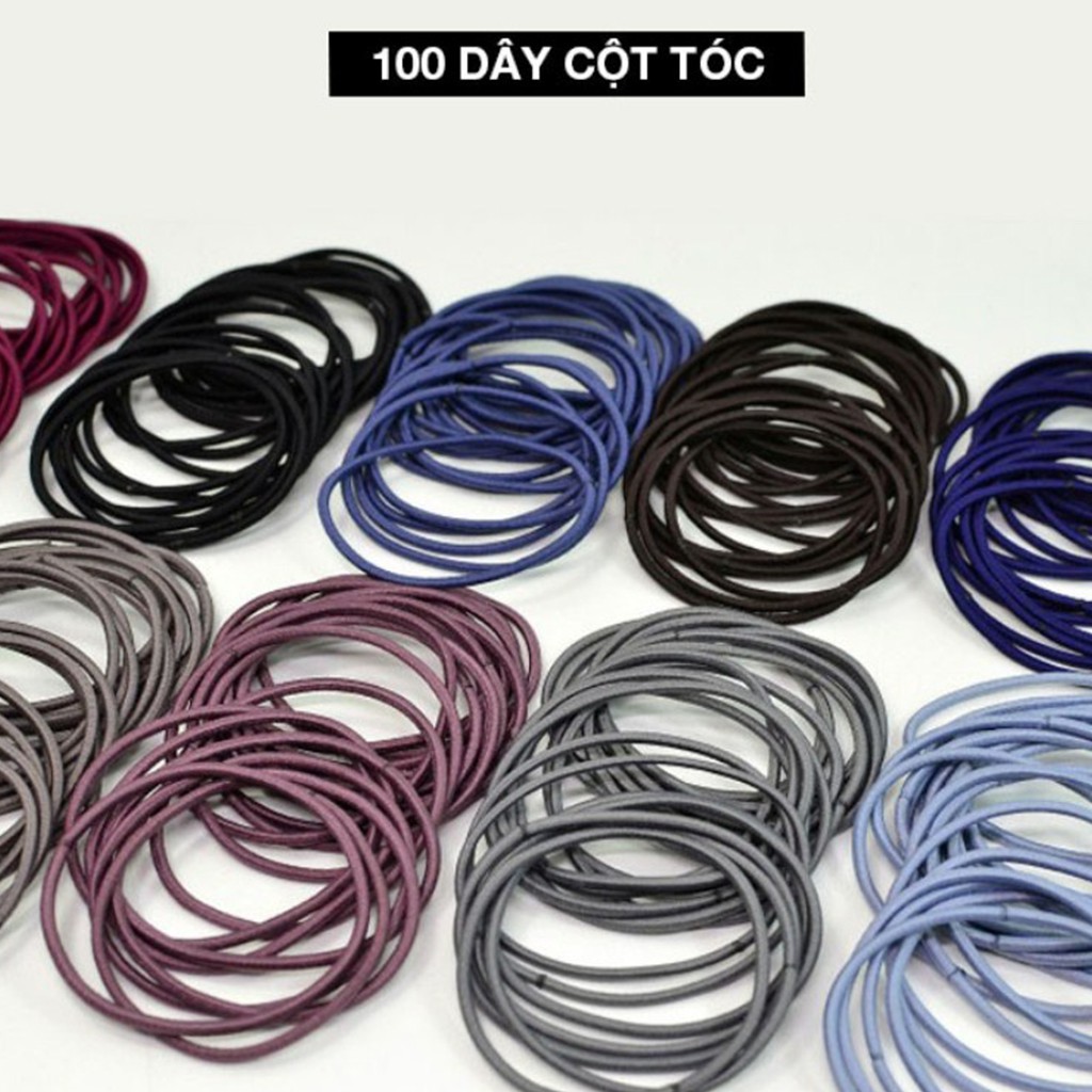 Set 100 dây buộc tóc (Có Túi Zip) CT02