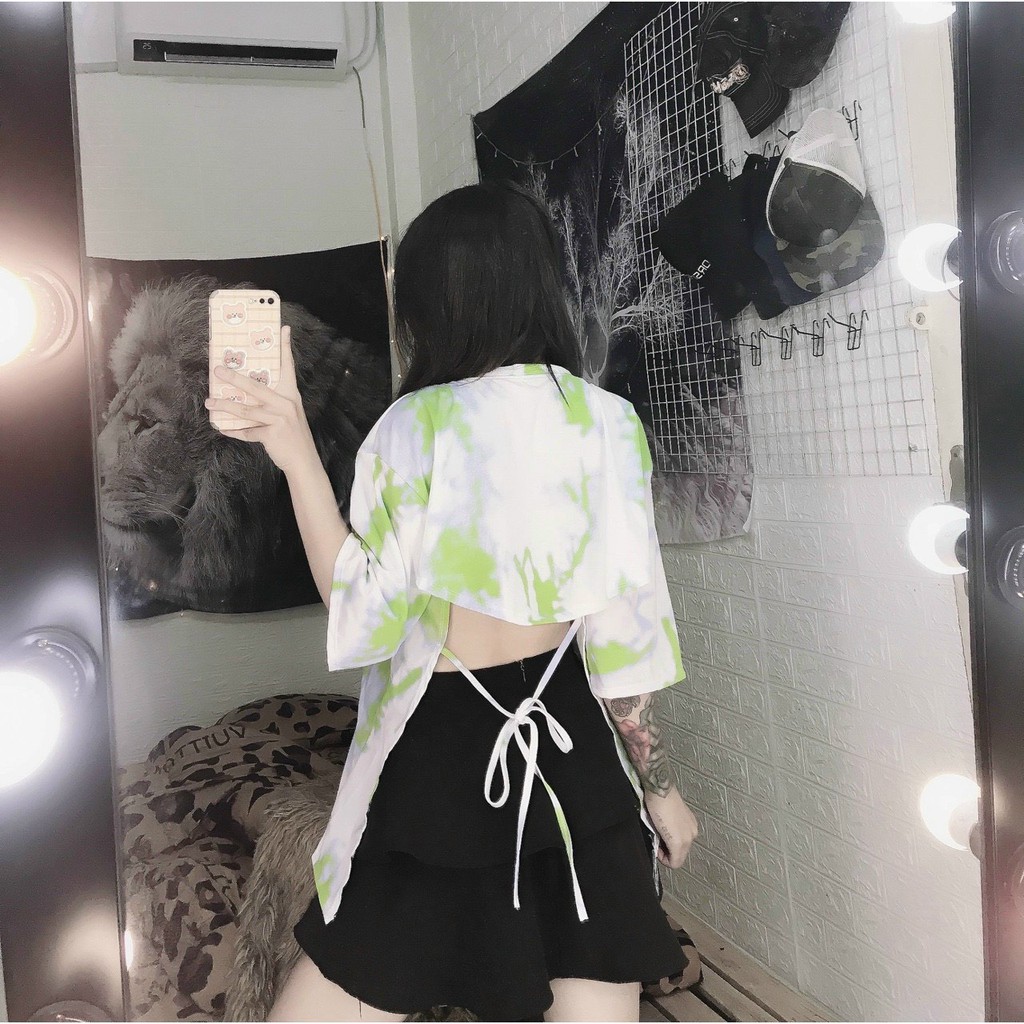 áo xinh 3/4 kiểu màu loang hot hit ảnh thật siêu hot đủ màu