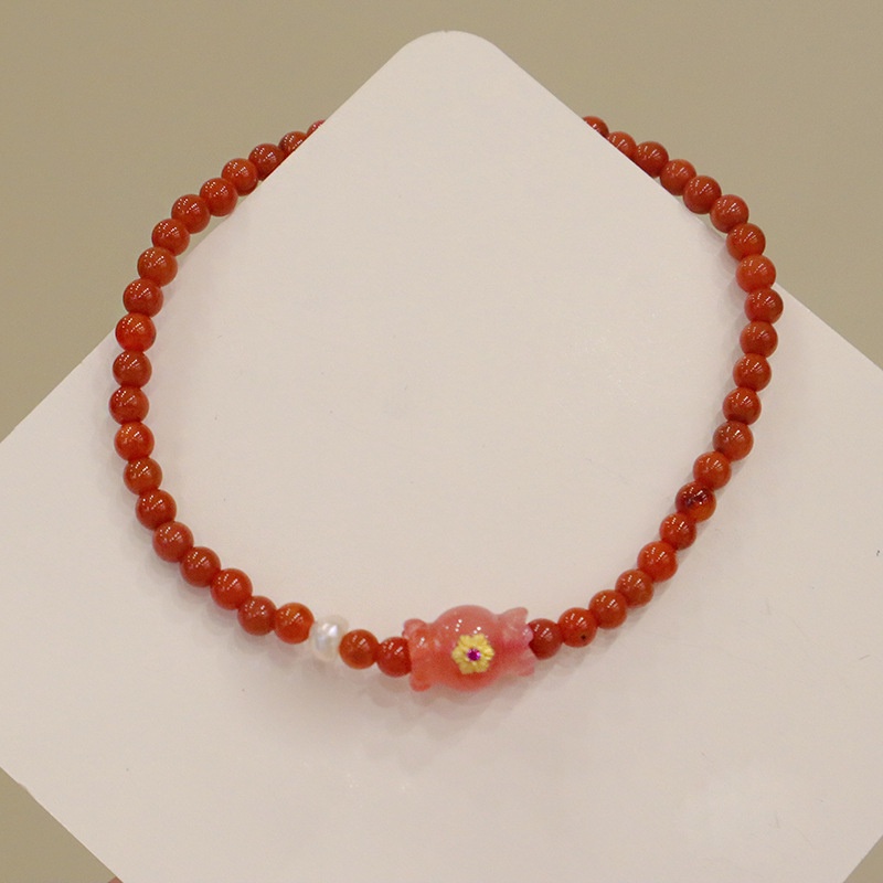 [Hàng Mới Về] Vòng Tay Hạt Đá Mã Não Đỏ Thời Trang