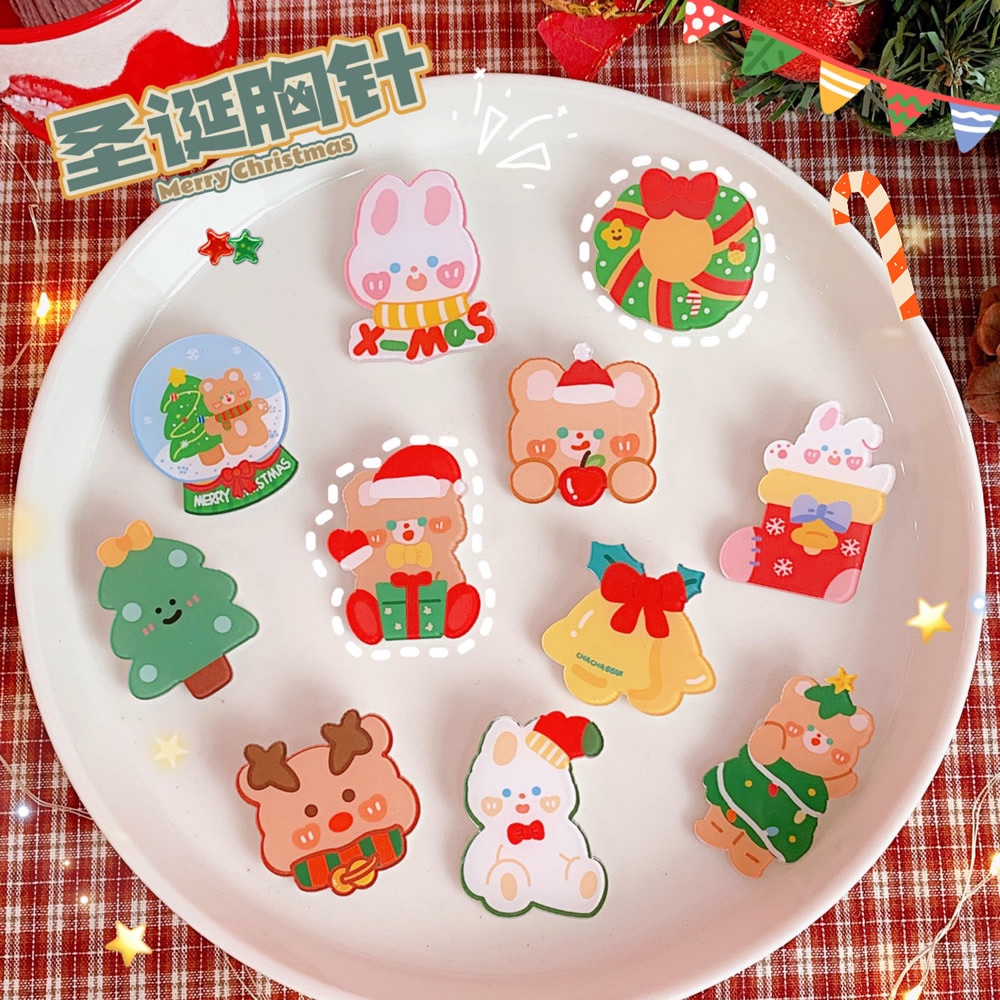 Ghim cài balo, huy hiệu cài áo cute chủ đề noel 2022