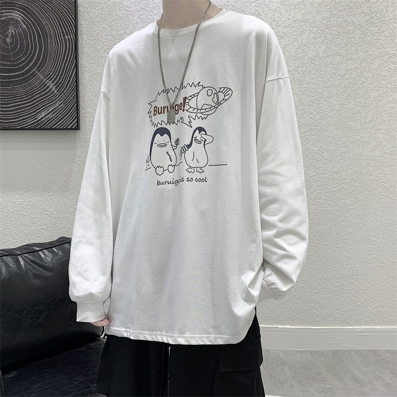 Áo thun dài tay dáng rộng thời trang cá tính cho nam size M-5XL