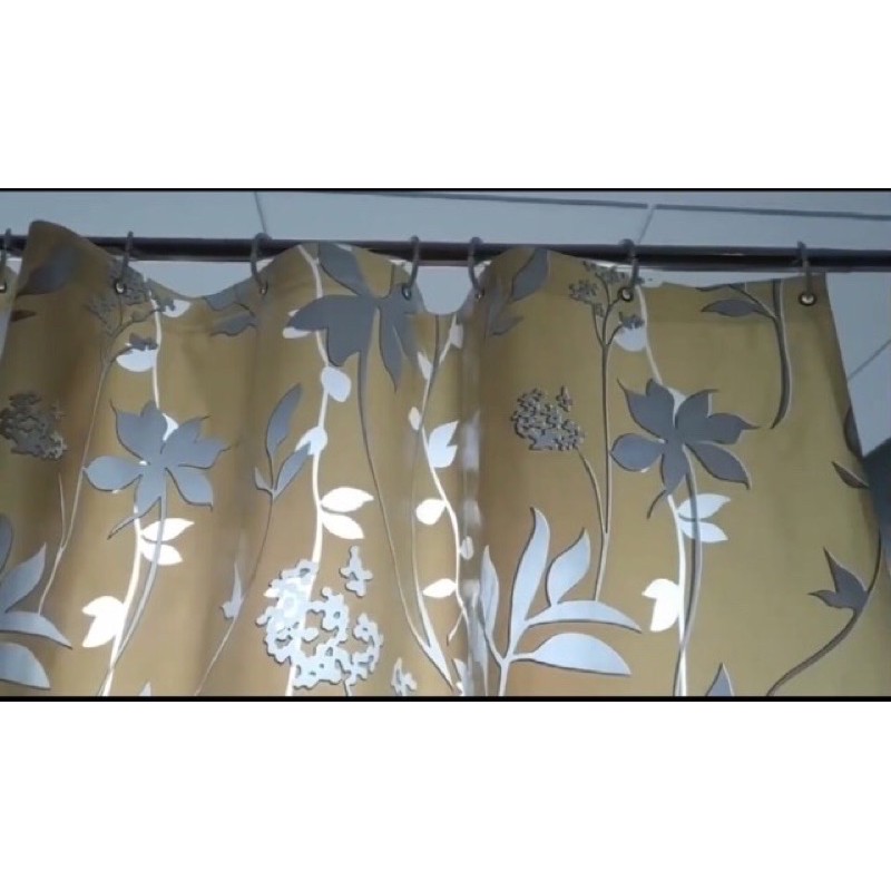 RÈM PHÒNG TẮM LOẠI 1 - HOẠ TIẾT VÀNG HOA