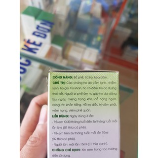 Siro ho Bảo Thanh - Bổ phế, hóa đờm