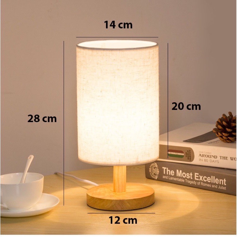 Đèn ngủ để bàn vân gỗ 36V-Đèn để bàn trang trí nguồn USB tiện lợi
