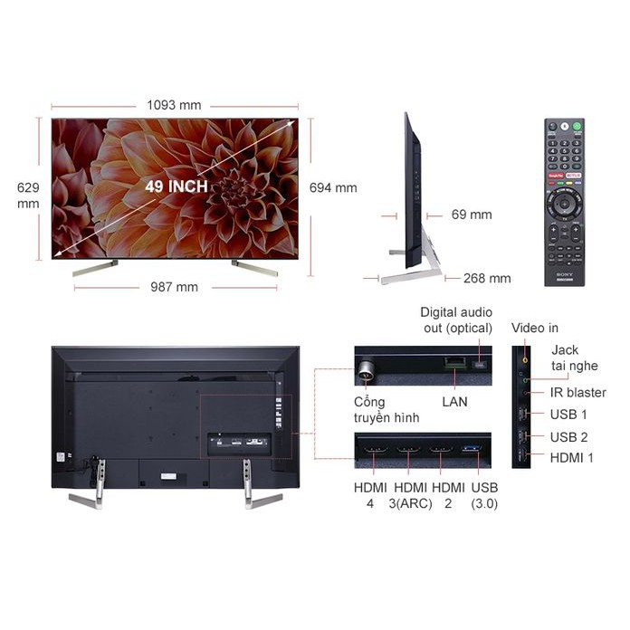 smart Tivi Sony 4K HDR 49 inch 49X9000F | BigBuy360 - bigbuy360.vn