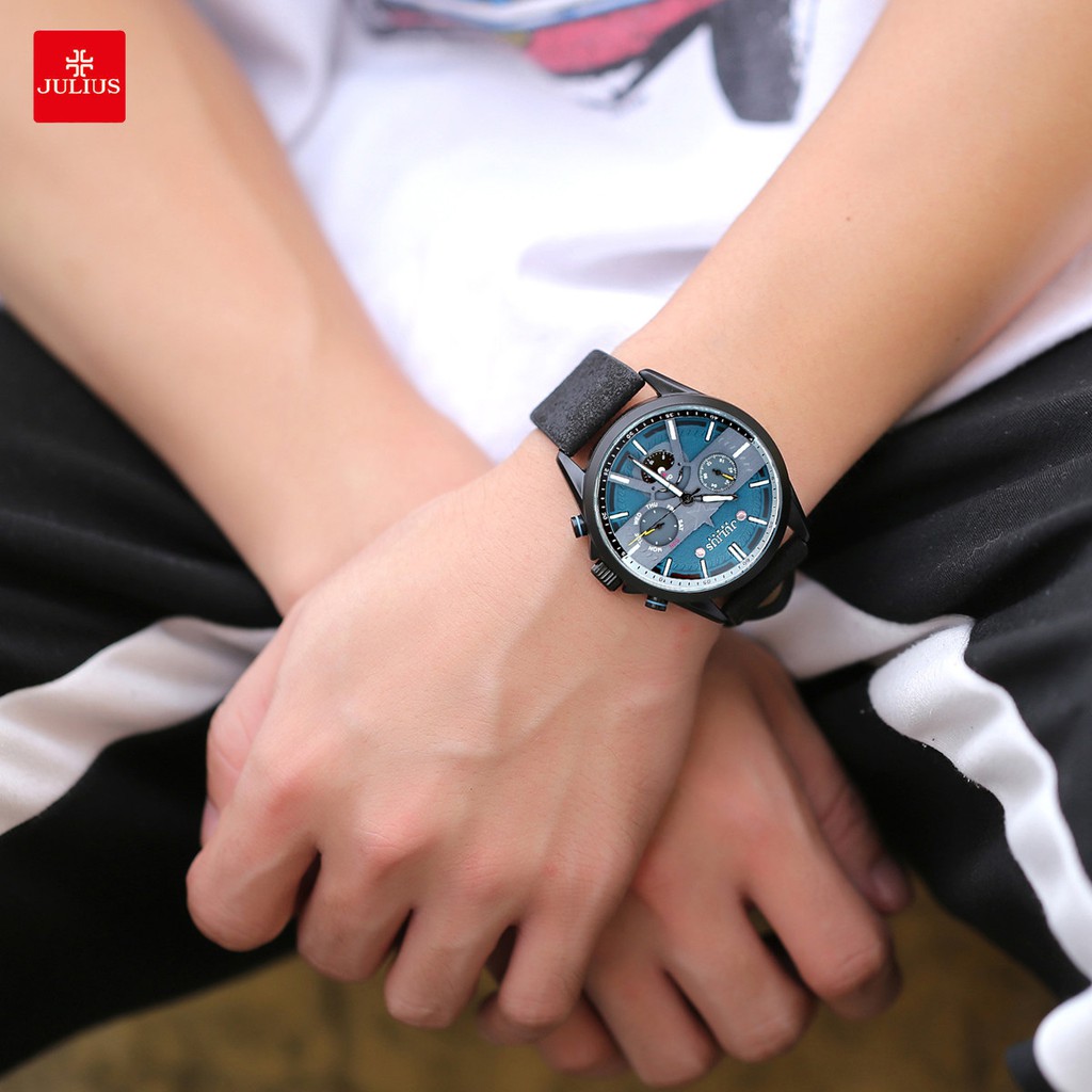 Julius Official | Đồng hồ nam 6 kim Julius JAh106 dây da