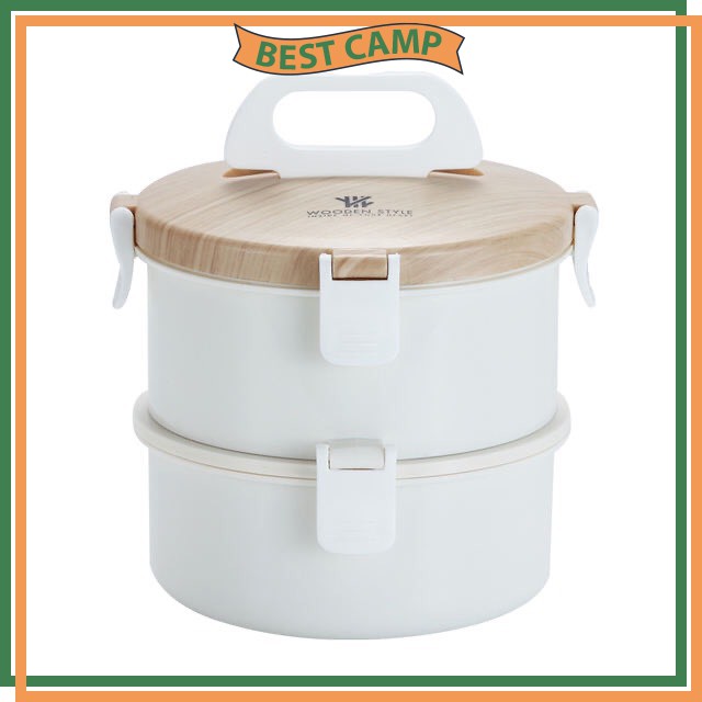 Hộp Cơm Giữ Nhiệt 2 Tầng INOX 304 Hình Tròn 1.6L | BigBuy360 - bigbuy360.vn