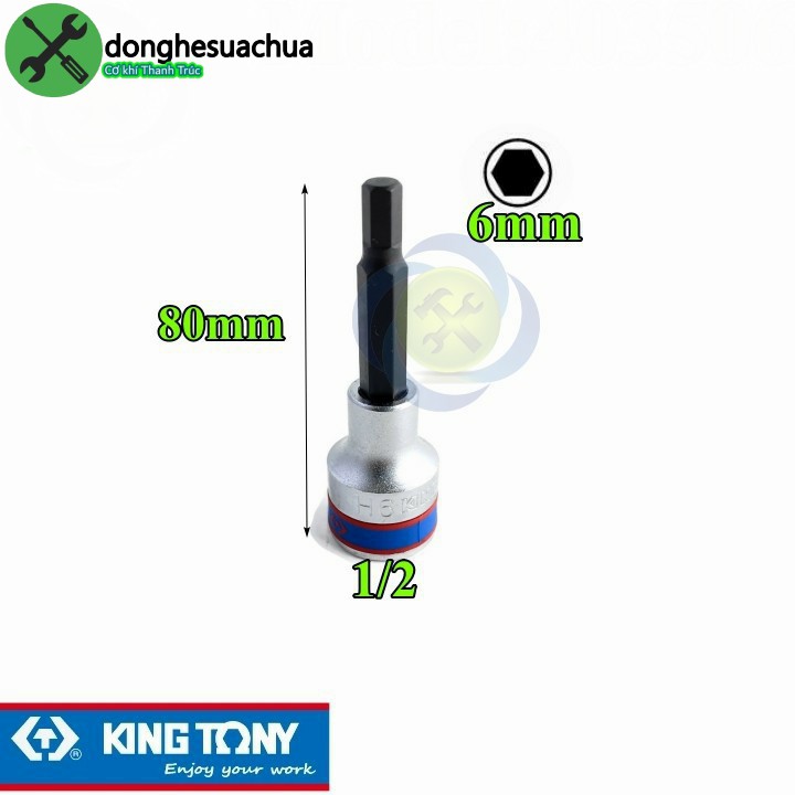 Tuýp lục giác 6mm Kingtony 403506 loại 1/2 dài 80mm