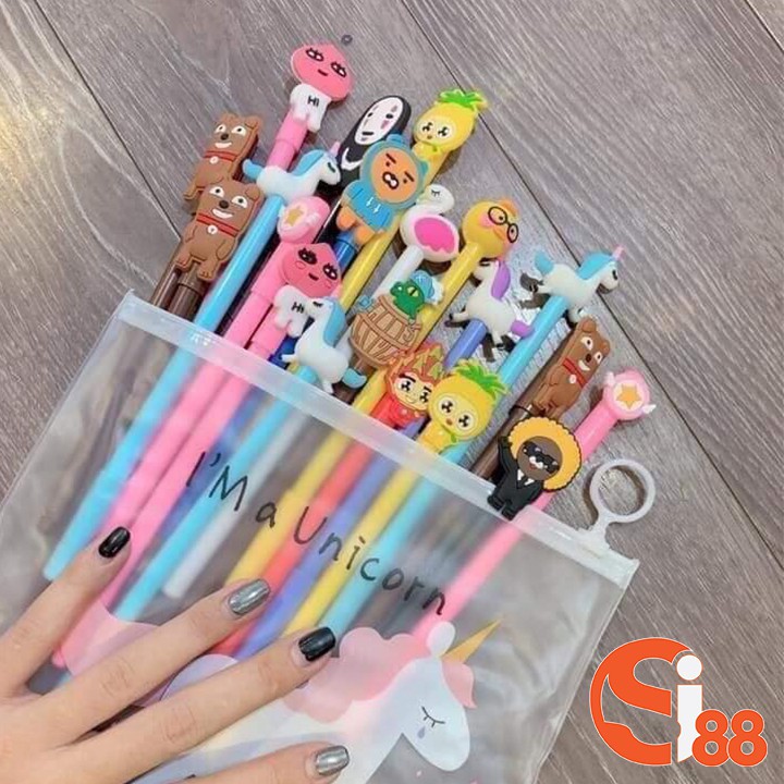 Set 20 Bút Bi Nước Hình Thú Ngộ Nghĩnh Cute - Bút Viết Tặng Kèm Túi Zip GD99