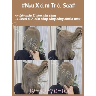 THUỐC NHUỘM NÂU XÁM TRÀ SỮA KHÔNG TẨY