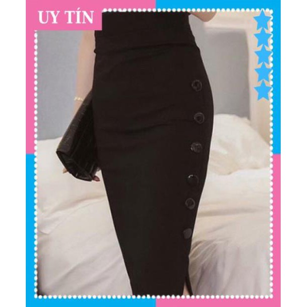 [ HÀNG CAO CẤP ] CHÂN VÁY BÚT CHÌ PHỐI NÚT | BigBuy360 - bigbuy360.vn