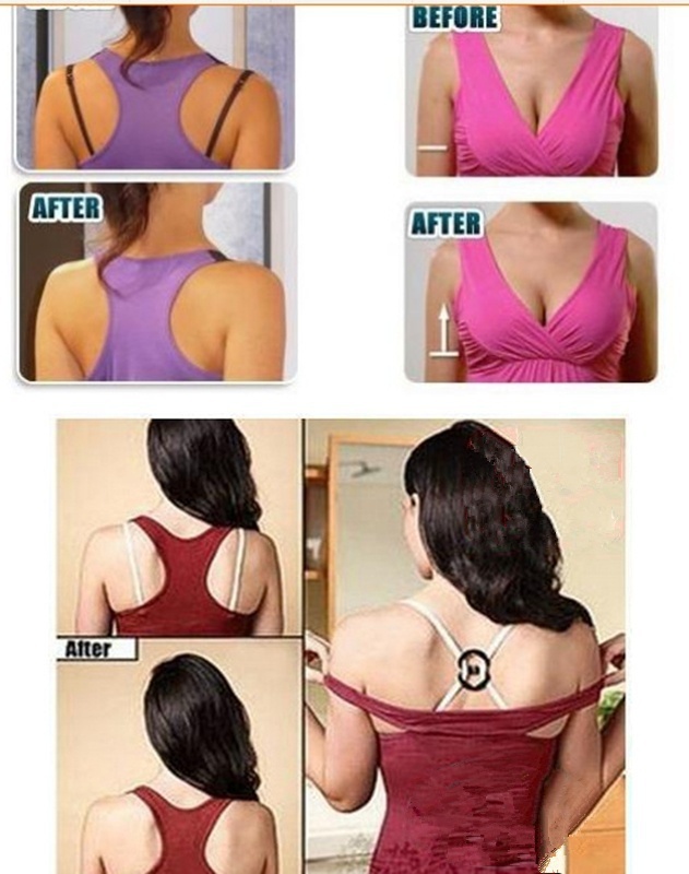 Set 3 móc cài giữ dây áo ngực trong suốt/ đen/ be chống trượt tiện lợi