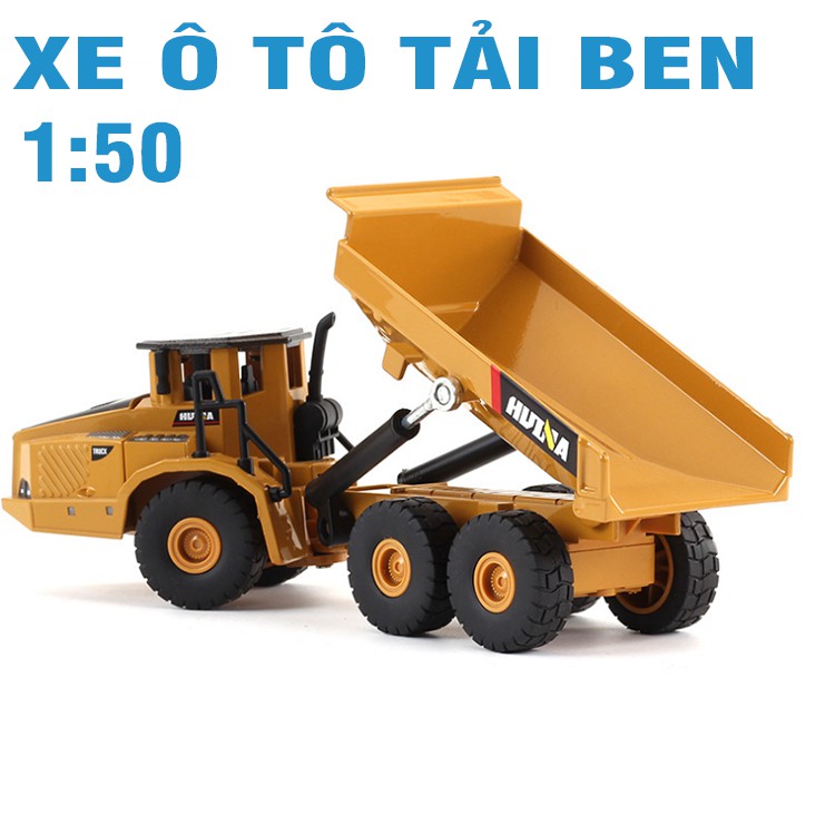 Mô hình xe tải chở hàng đồ chơi trẻ em tỉ lệ 1:50 xe làm bằng kim loại và nhựa