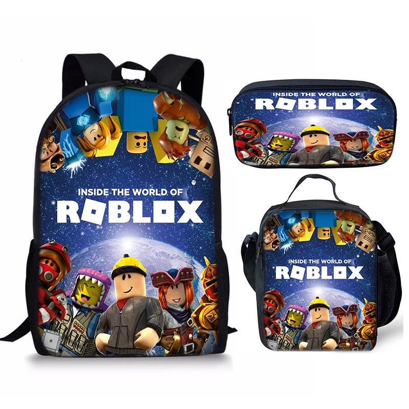 Balo Roblox cặp đi học roblox Bộ Ba Lô Và Túi Đựng Bút Chì In Hình Anime Roblox Dành Cho Bé Trai