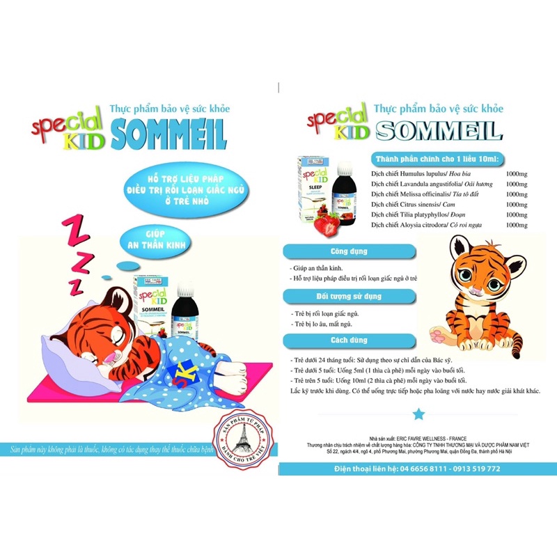 Special Kid Sommeil/ Bé ngủ ngon/ Tặng tranh tô màu cho bé