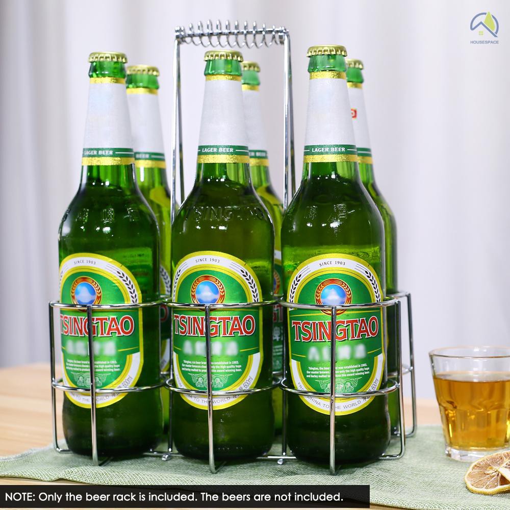 ● 6 Bottle Beer Holder Party Beer Basket Rack Wine Caddy Stand for BBQ Hotel Bar Wine Beer Bottles