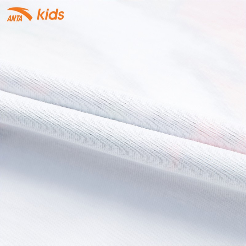 Áo phông thể thao bé trai Anta Kids W352129147-1, chất cotton co giãn 4 chiều, thấm hút mồ hôi nhanh