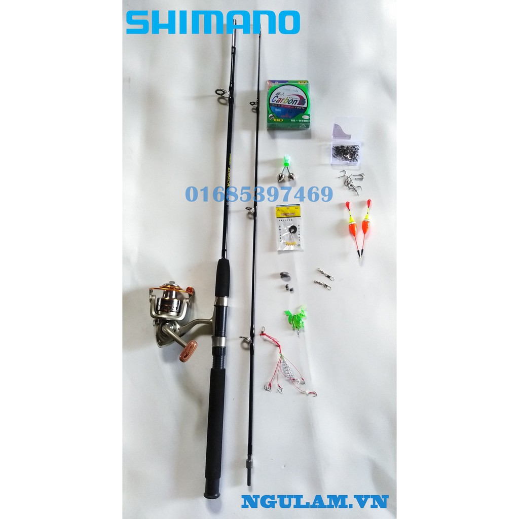 SALE [ shimano ] Bộ cần câu shimano 2 khúc 2m7 ,máy yumoshi lc 7000 kèm trọn bộ phụ kiện (rẻ vô địch)