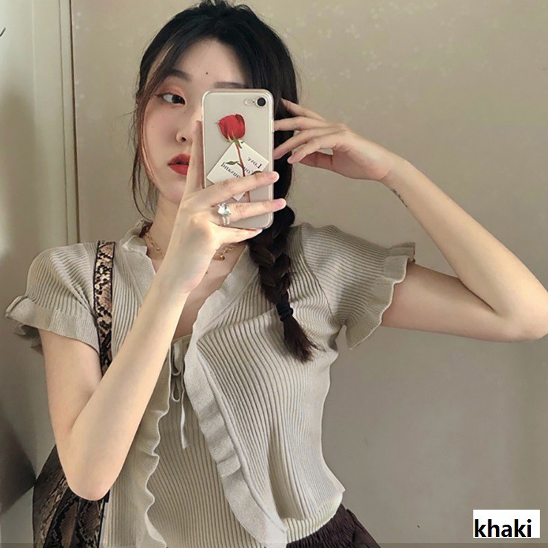  Áo Khoác Cardigan Dệt Kim Phối Ren Xinh Xắn Cho Nữ | BigBuy360 - bigbuy360.vn