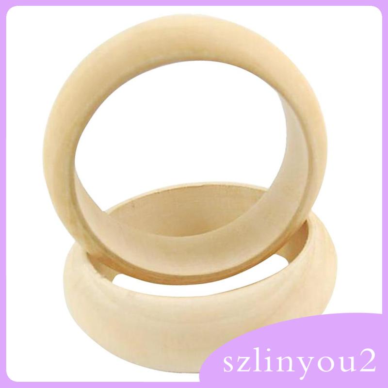 Set 2 Vòng Tay Gỗ Trơn Chưa Hoàn Thiện Cho Nữ