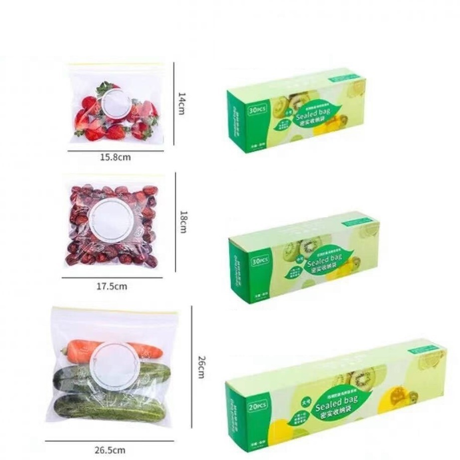 Combo 80 Túi Zip Set 3 Hộp Túi Zip Đựng Thực Phẩm Có Khóa đủ cỡ sealed bag Thông Minh