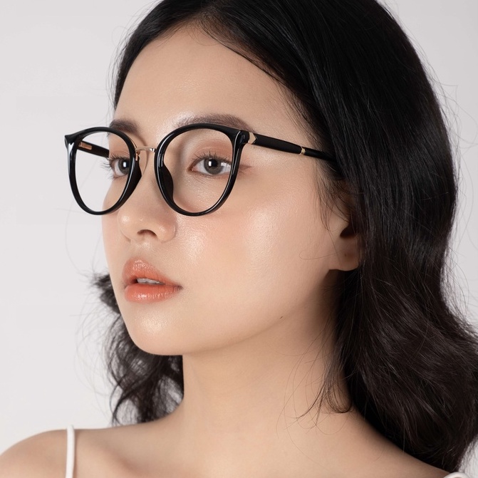 Kính Tròn Đuôi Mắt Mèo Thiết Kế Touchelelis FLORIA GLASSES, Siêu Trendy Có Thể Mang Mọi Lúc Mọi Nơi, Bảo Hành Gọng 1 Đổi