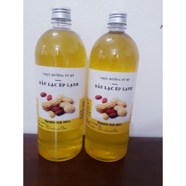Dầu lạc (đậu phộng) Lạc Đỏ ép lạnh nguyên chất Thực Dưỡng Từ Hỷ - 1 Lít