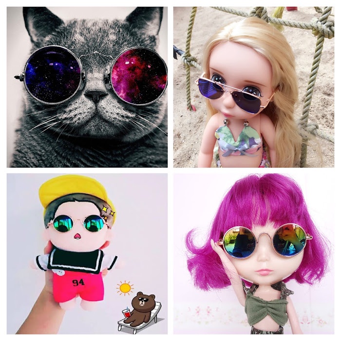 Mắt Kính 8 cm cho Búp Bê, Thú Cưng Doll EXO , BTS, Animator, OG, Nathaniel, Blythe