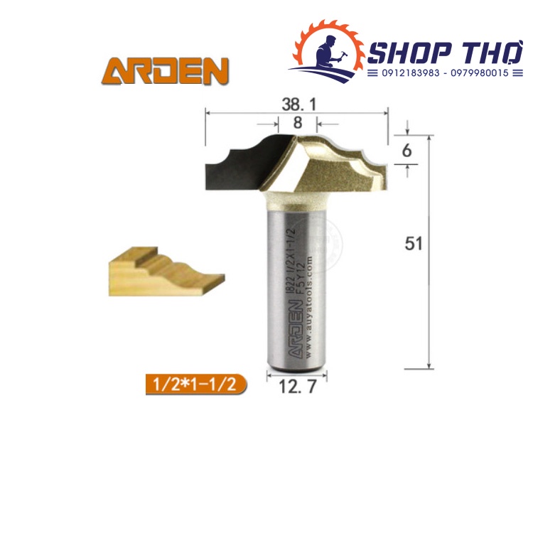 Mũi phay CNC pano cửa  ARDEN  1821, 1822, 1826, 1838