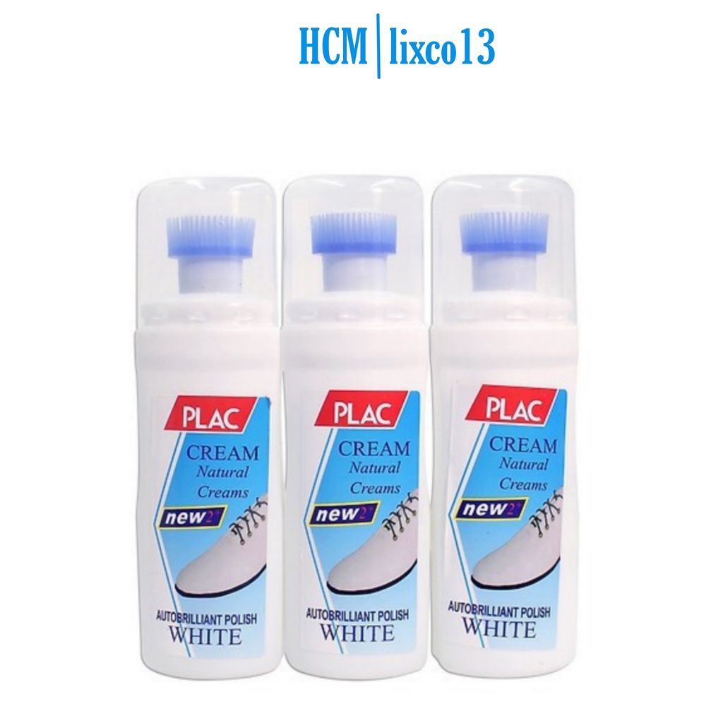 Chai Tẩy Trắng Giày Dép Túi Xách Plac Có Đầu Cọ Silicon Chùi Tiện Dụng 100ml