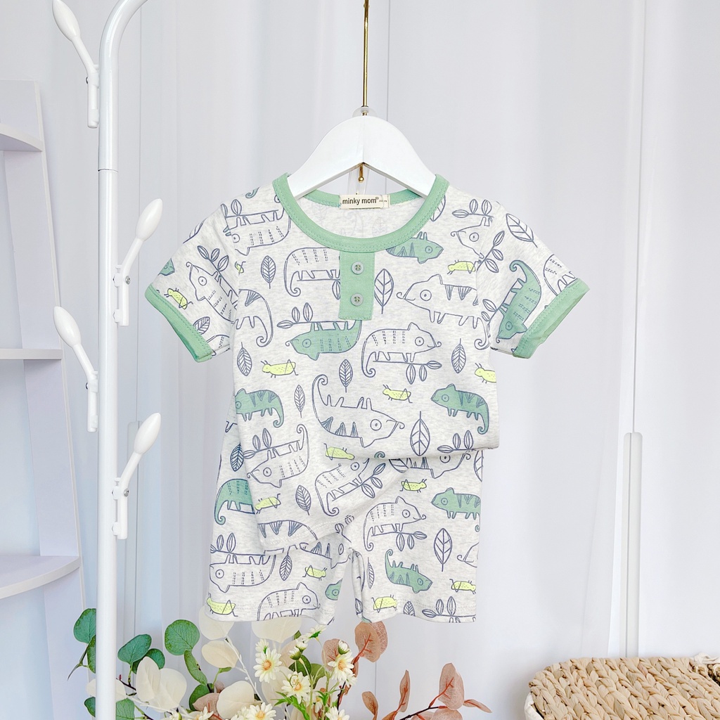[MÀU NGẪU NHIÊN] Combo 4 Bộ Cộc Tay Cho Bé Trai, Bé Gái Minky Mom Vải Cotton Borip, Bộ Quần Áo Trẻ Em Mặc Nhà MKM2212