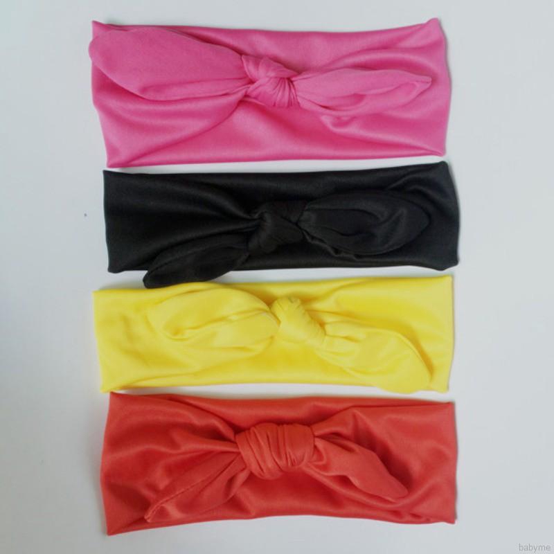 Băng đô nơ màu trơn dễ thương cho bé