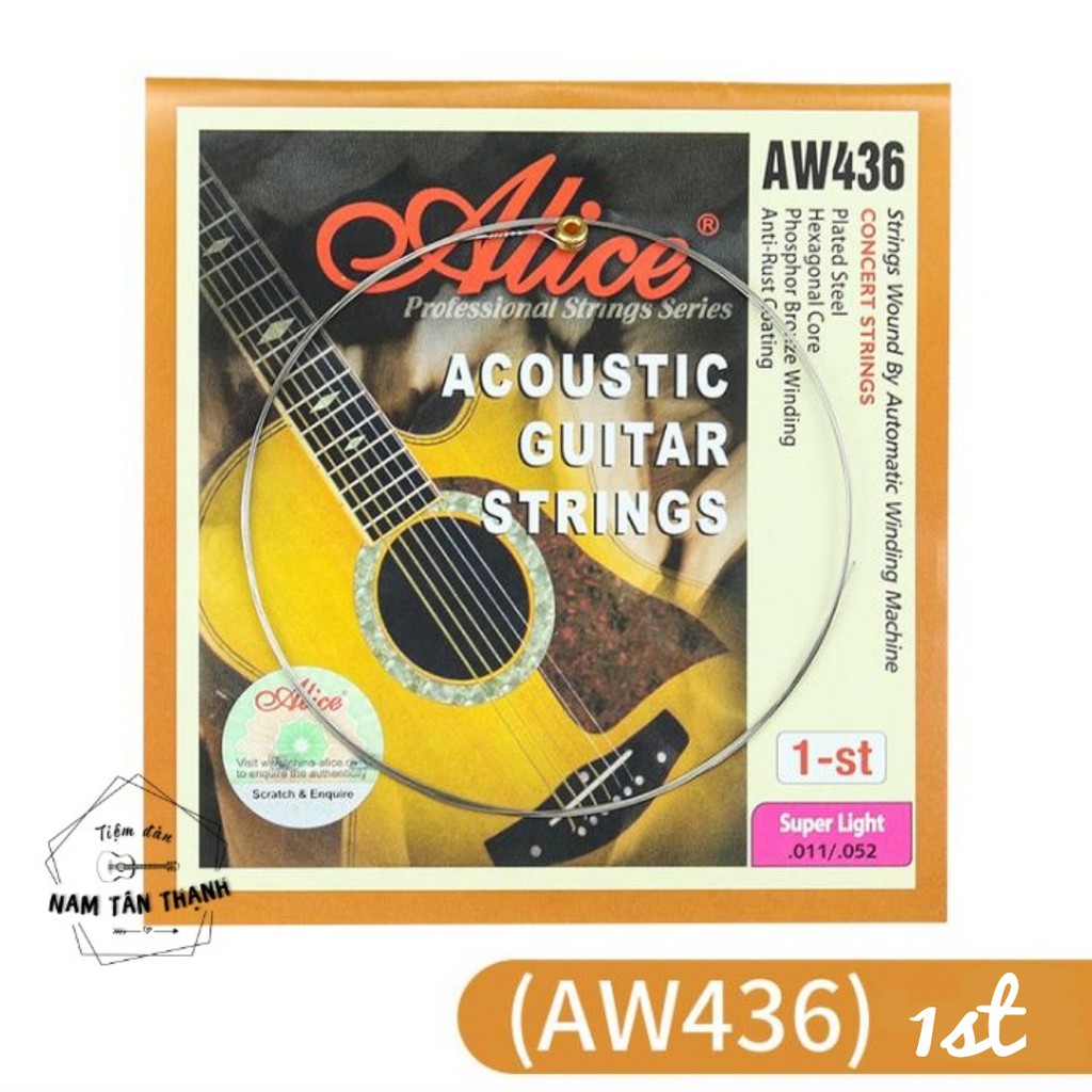 Dây đàn Guitar Acoustic [ TẶNG PICK FENDER ] Alice AW436 Chính Hãng