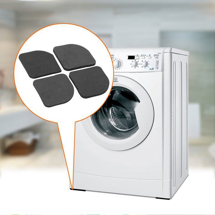 Set 4 Miếng Đệm Xốp Kê Chân Máy Giặt Chống Rung Và Giảm Thiểu Tiếng Ồn, Kê Chân Bàn, Chân Kệ