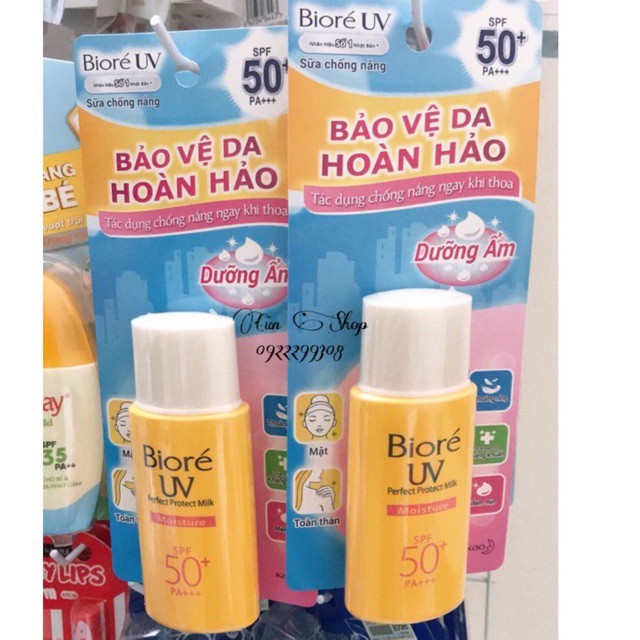 kem chống nắng Biore UV Perfect Protect Milk Cool SPF 50 PA+++