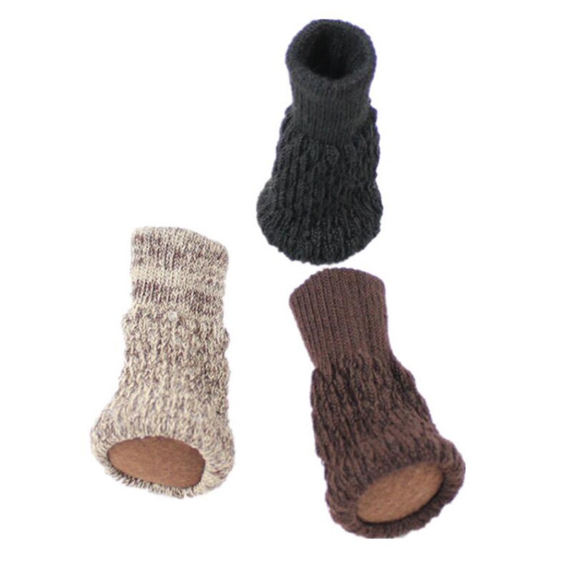 Bộ 4 Vỏ Bọc Chân Ghế Dệt Kim Chống Trượt Giảm Tiếng Ồn Tiện Dụng